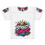 Street Kweens Football Jersey - White Crowned In Graffiti