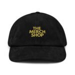 Corduroy Hat - THE MERCH SHOP - Black - Yellow Logo - Dad Cap