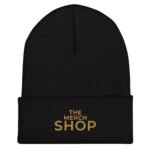 The Merch Shop Cuffed Beanie - Black Gold Embroidered