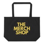 Large Organic Tote Bag - THE MERCH SHOP - Black - Yellow Logo