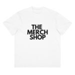 Mens Box Tee - THE MERCH SHOP - White - Bold Front, Back and Right Sleeve Logo
