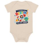 Mission Bedtime Organic Baby Bodysuit - Funny Space Rocket