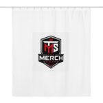 Shower Curtain - TMS The Merch Shop - White - Logo Bathroom Decor