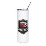 Stainless Steel Tumbler - THE MERCH SHOP - White - TMS Shield 20oz