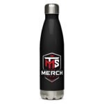 Stainless Steel Water Bottle - THE MERCH SHOP - Black - 17oz