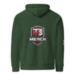 Unisex Eco Raglan Hoodie - Roadman Bus - Green - Triple Logo