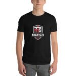 Short-Sleeve T-Shirt - TMS The Merch Shop - Black - Front Back Sleeve
