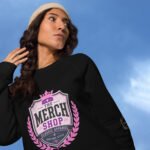 The Merch Shop Organic Sweatshirt - Pink Heritage Crest