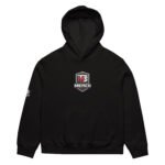 Oversized Heavyweight Hoodie - Black - TMS The Merch Shop - 3 Logo