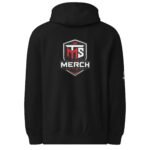 Unisex Premium Hoodie - TMS The Merch Shop - Back Front Sleeve Logo Black