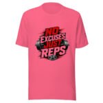 Unisex Gym T-Shirt - No Excuses Just Reps - Barbell Workout