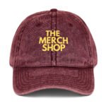 Vintage Cotton Twill Cap - THE MERCH SHOP - Maroon - Yellow Logo