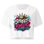 Street Kweens Crop Top - White - Crowned In Graffiti - Womens