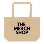 THE MERCH SHOP Canvas Tote Bag - Natural Beige | Bold Black Logo