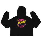 Crop Hoodie - Butterfly Crown Drip - Black - Triple Logo - Women's